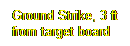 Text Box: Ground Strike, 3 ft from target board
